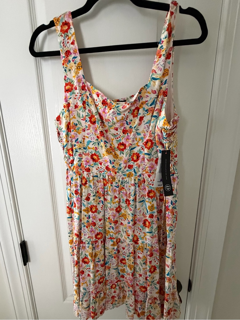 Wish Floral Sundress White with Red, Yellow, Pink & Blue Flowers